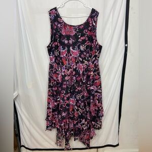 EUC Vintage The Pyramid Collection women’s black lace tiered sleeveless dress 2X